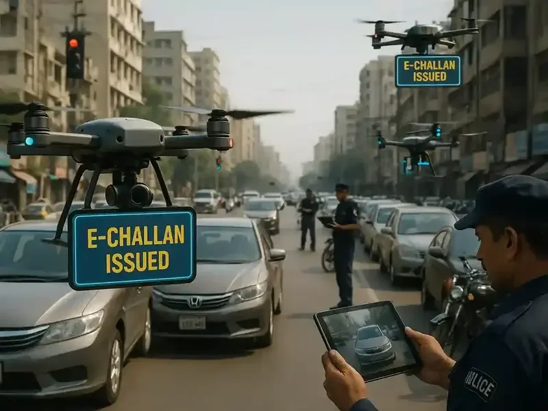 Karachi Traffic Police to Launch Drone and Scanner-Based E-Challans for No-Parking Violations, Rs25 Million Collected So Far