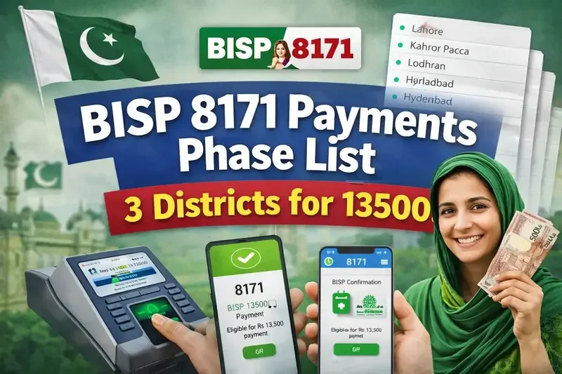 BISP 8171 Announces Phase-Wise Payments of Rs. 13,500 in Three Districts