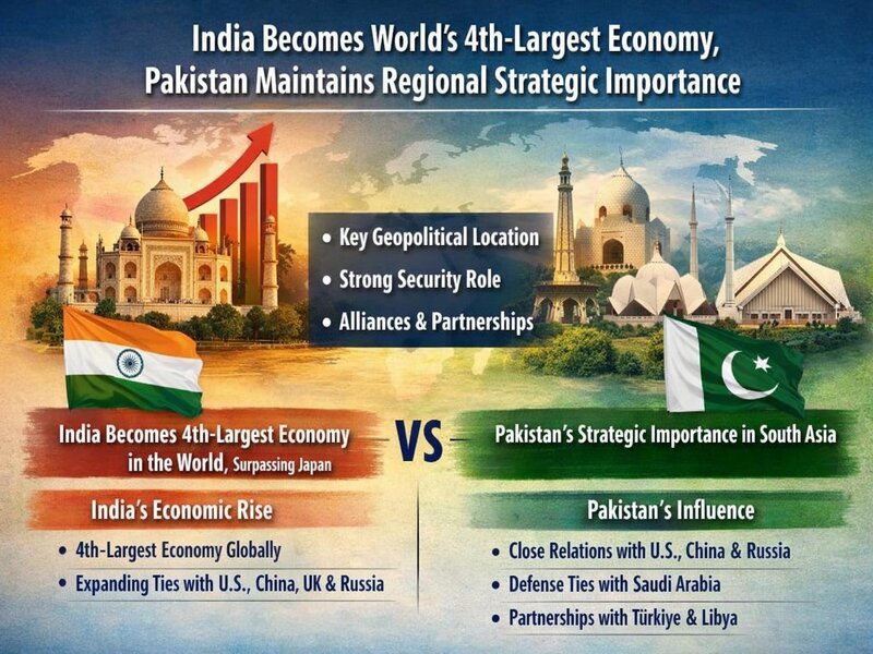 India Surpasses Japan to Become World’s Fourth-Largest Economy, Pakistan Retains Regional Strategic Significance