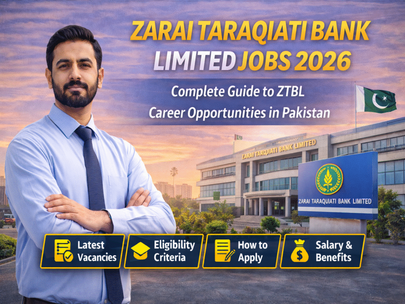 ZTBL announces January 2026 job openings at Zarai Taraqiati Bank Ltd for multiple positions